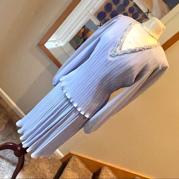 VTG DISCOVERY FASHIONS LTD 1970's Beaded Pleated Dress 8 - Picture 9 of 14